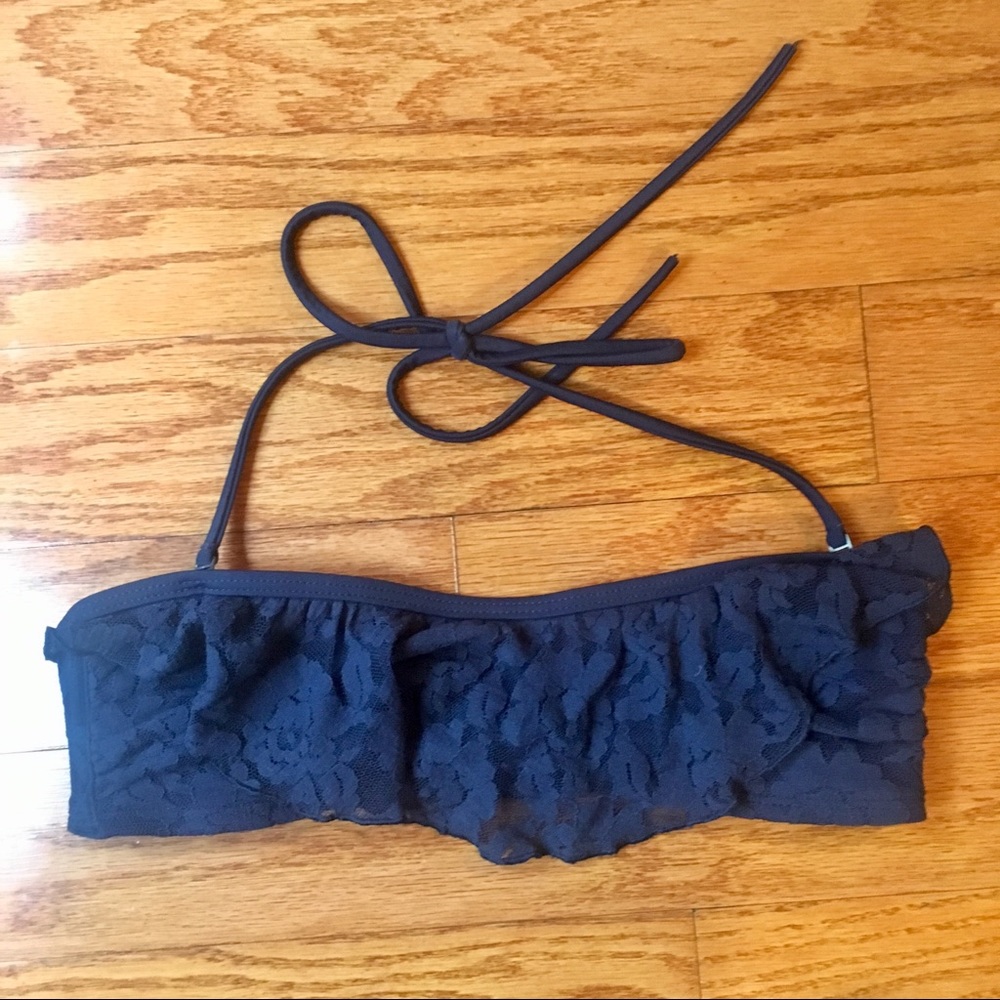 Woman’s Hollister XS navy blue lace swim top